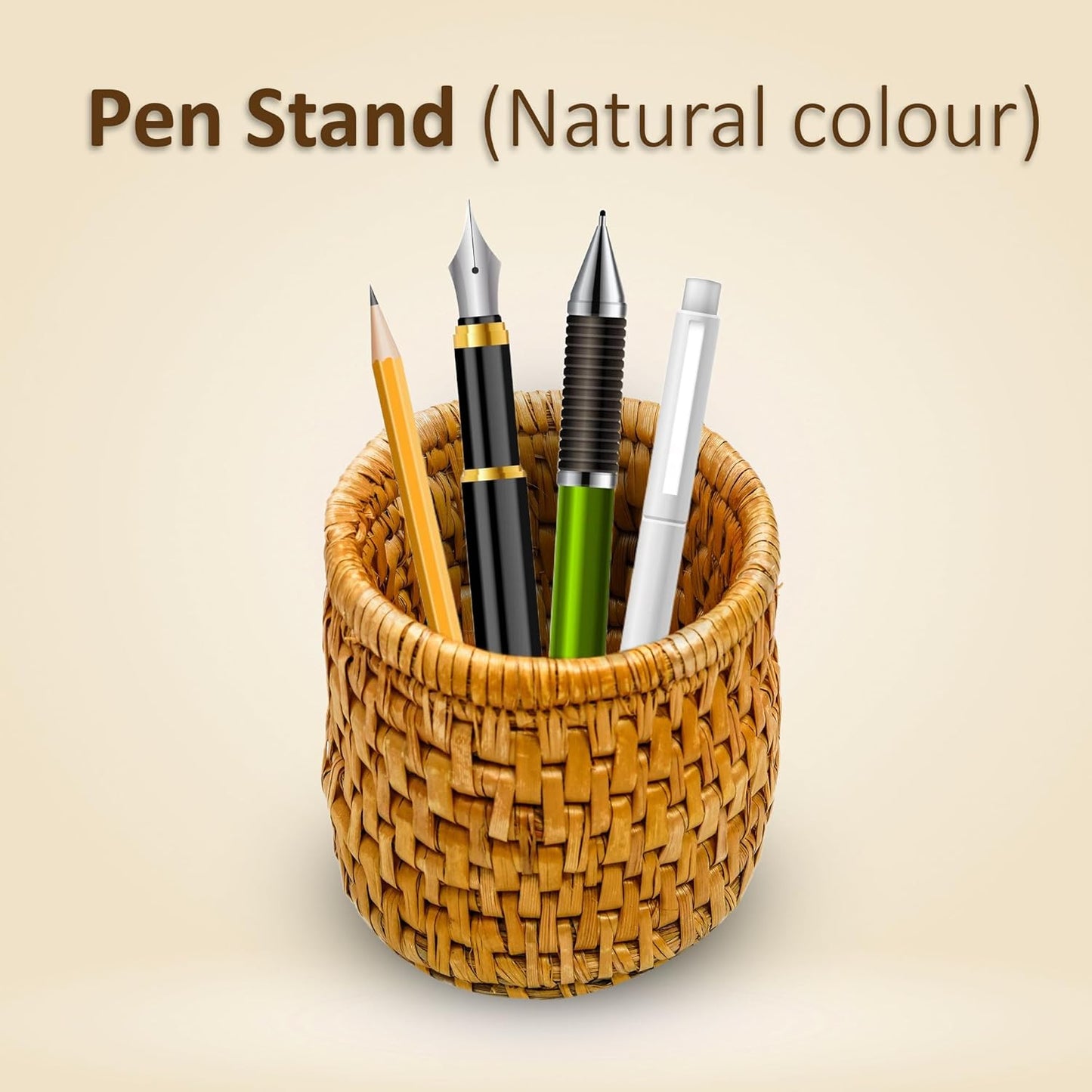 HavePure Handmade Munj Grass Pen Stand – Eco-Friendly Natural Desk Organizer | Durable & Lightweight Stationery Holder for Office, Study Table & Home Décor