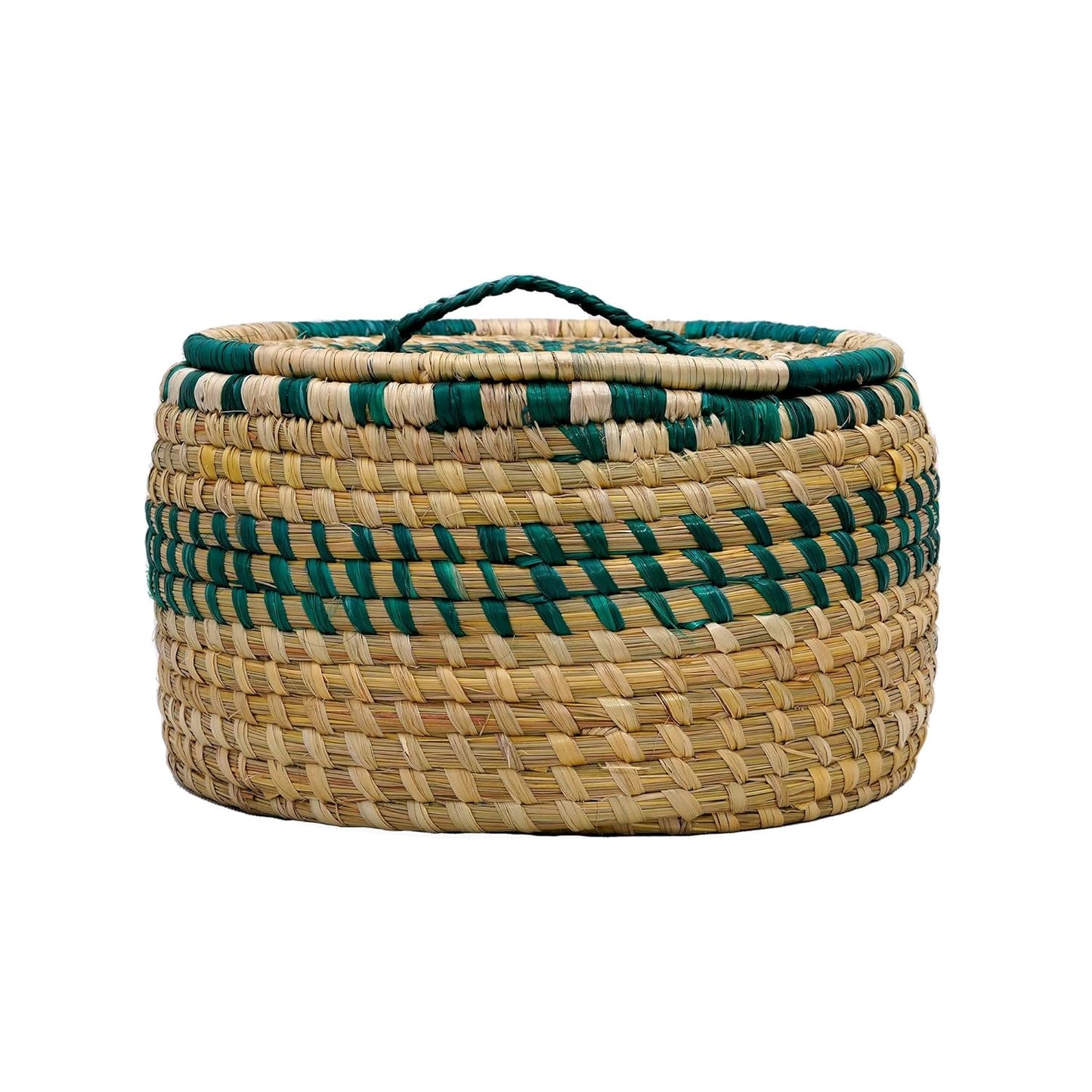 HavePure Handmade Munj Grass Chapati Box – Eco-Friendly Roti Storage Container | Natural & Green Insulated Box for Warm Chapatis | Durable, Lightweight Kitchen Organizer