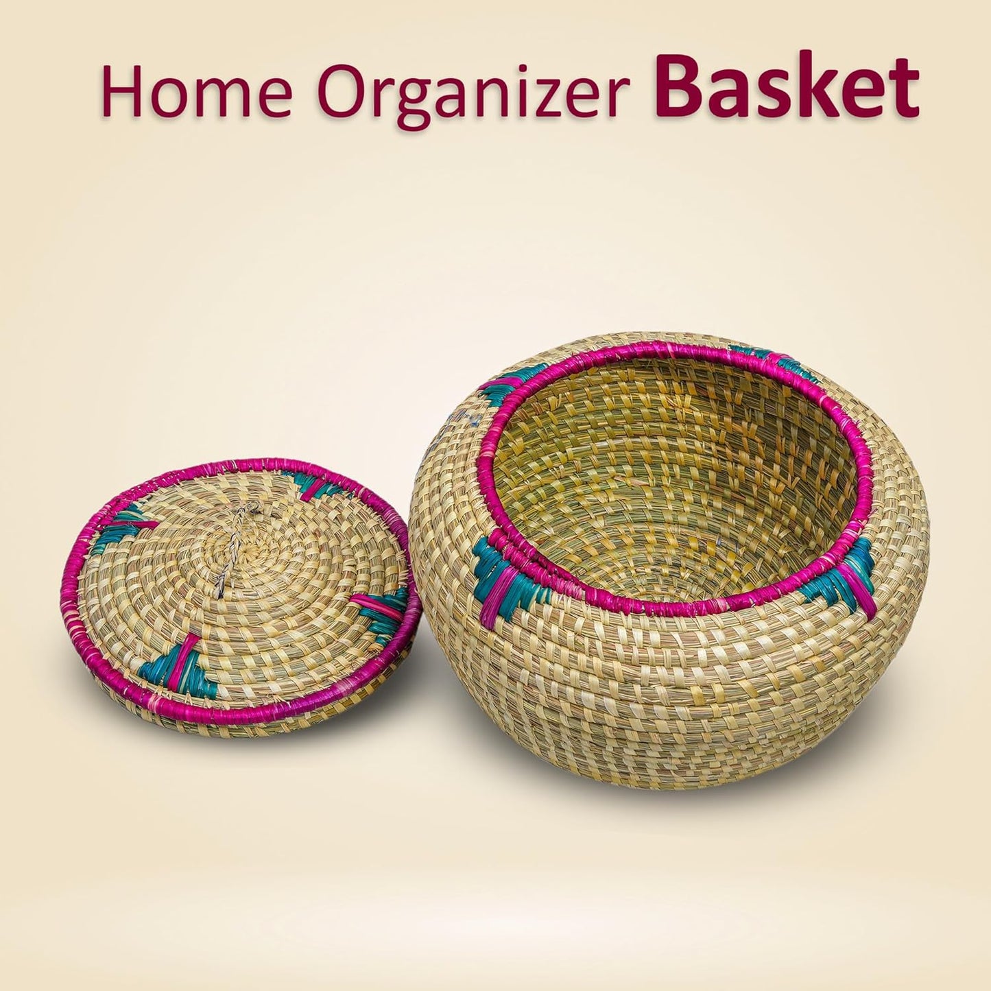 HavePure Handmade Munj Grass Chapati Box – Eco-Friendly Roti Storage Container | Natural and Green Insulated Box for Warm Chapatis | Durable, Lightweight Kitchen Organizer