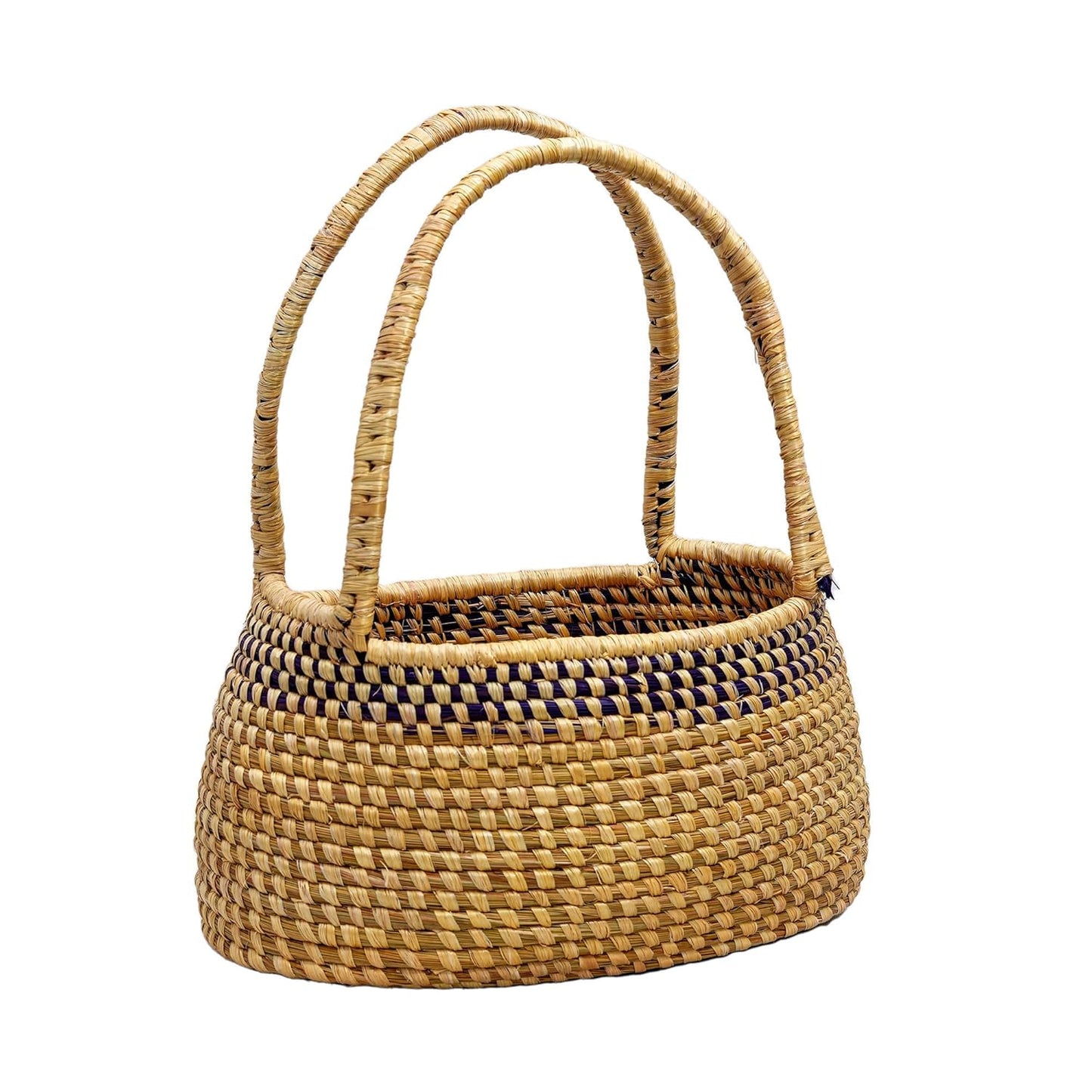 HavePure Munj Grass Handle Basket – Handmade Eco-Friendly Woven Storage Basket | Natural & Durable Organizer for Home, Kitchen & Office | Lightweight & Decorative Design