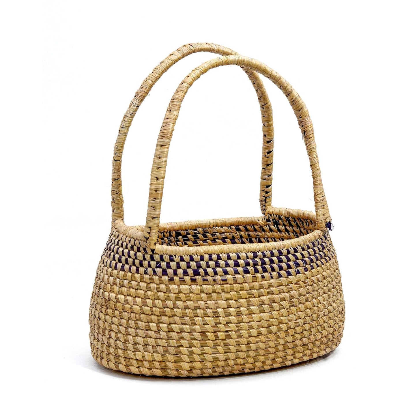 HavePure Munj Grass Handle Basket – Handmade Eco-Friendly Woven Storage Basket | Natural & Durable Organizer for Home, Kitchen & Office | Lightweight & Decorative Design