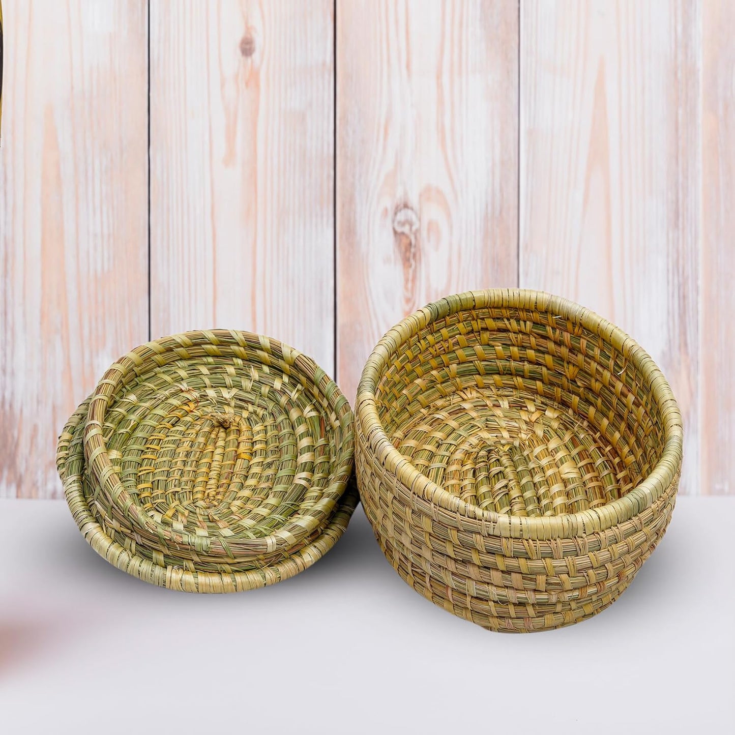HavePure Munj Grass Oval Multipurpose Container – Handmade Eco-Friendly Storage Basket | Natural & Sustainable Organizer for Home, Kitchen & Office | Lightweight & Durable Décor Box