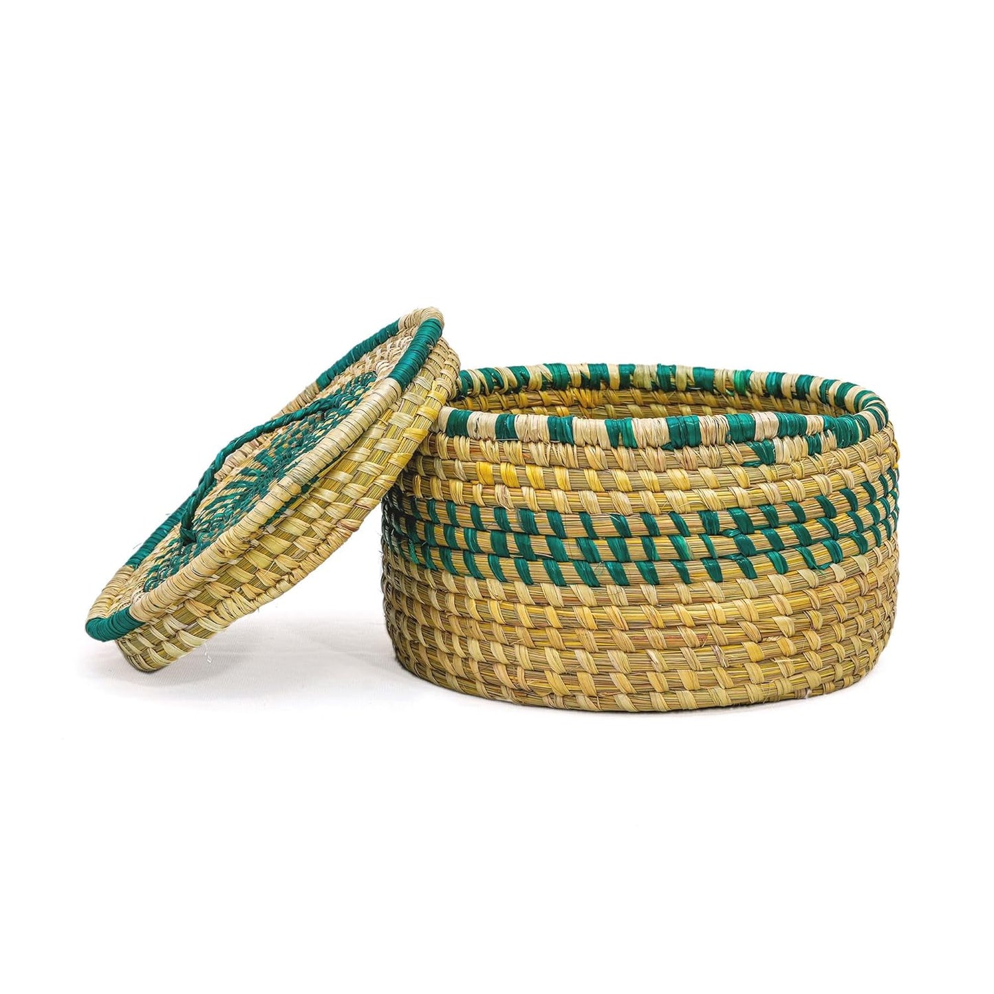 HavePure Handmade Munj Grass Chapati Box – Eco-Friendly Roti Storage Container | Natural & Green Insulated Box for Warm Chapatis | Durable, Lightweight Kitchen Organizer