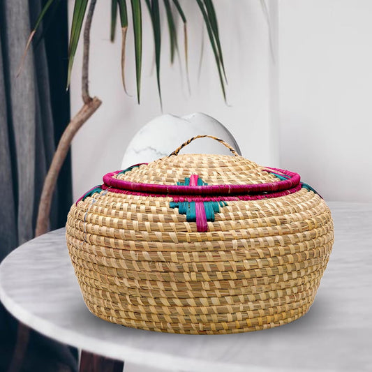 HavePure Handmade Munj Grass Chapati Box – Eco-Friendly Roti Storage Container | Natural and Green Insulated Box for Warm Chapatis | Durable, Lightweight Kitchen Organizer