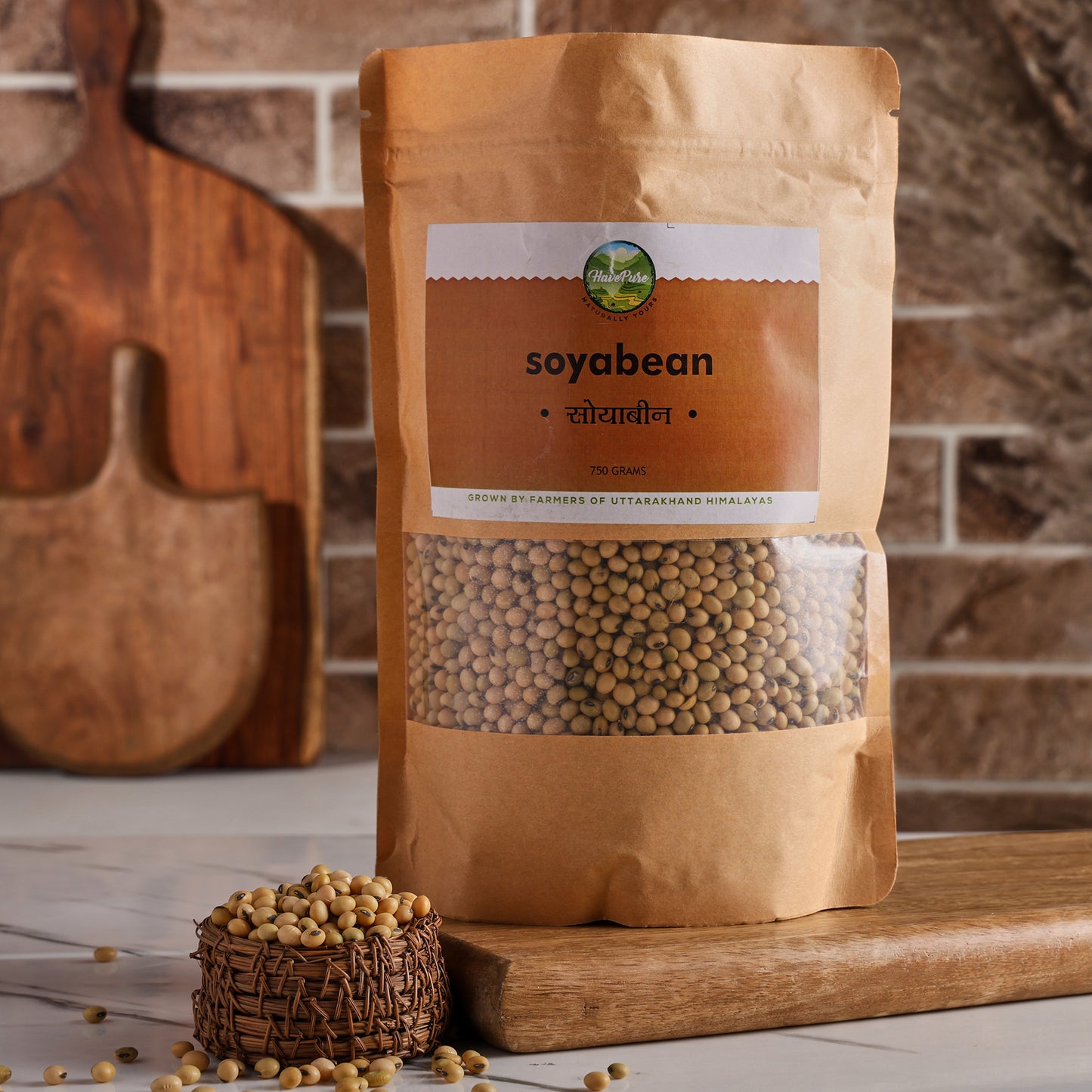 Himalayan Soyabean (750g) β Naturally Grown in Bhagirathi Valley, Rich in Lecithin & Omega-3