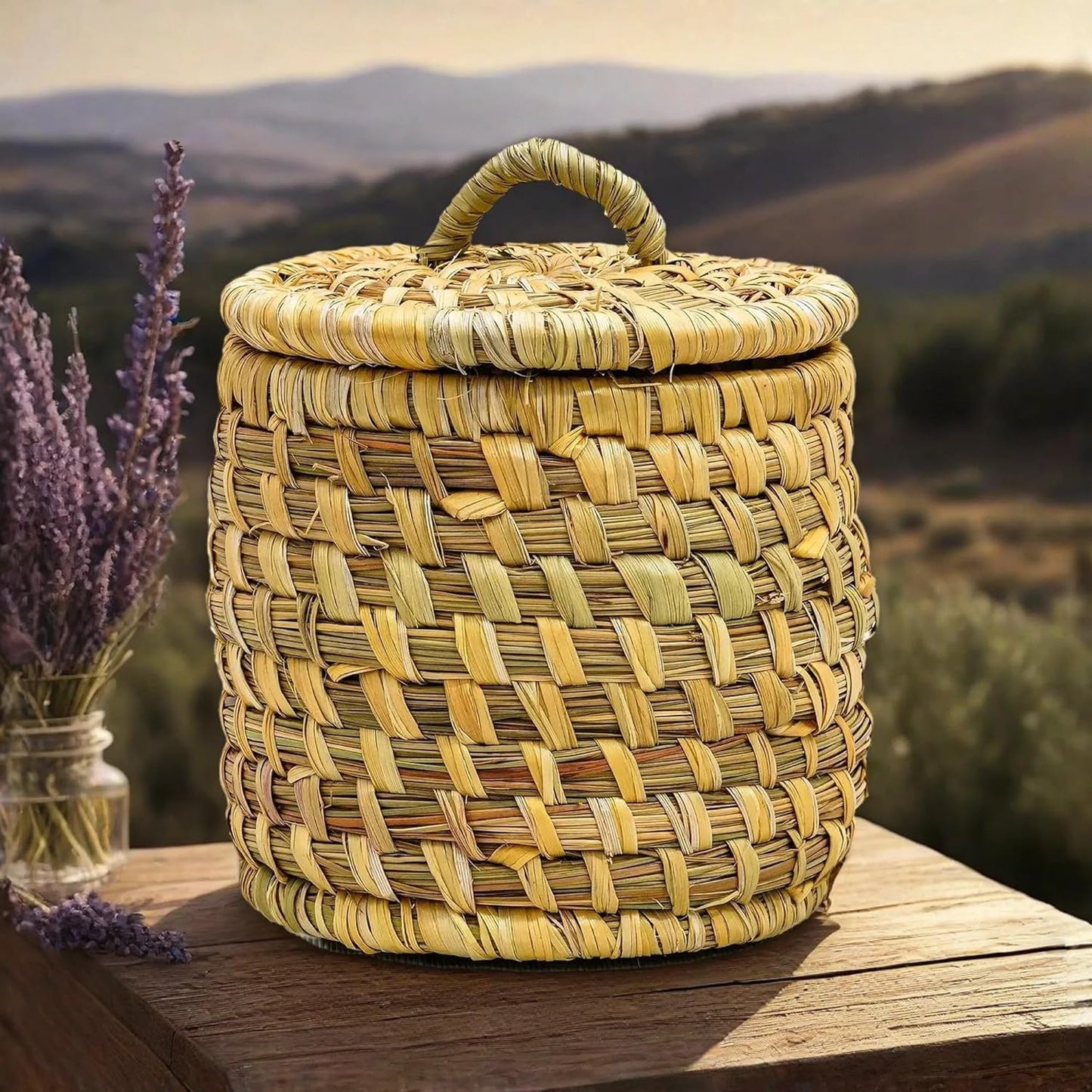 HavePure Munj Grass Multipurpose Storage Container – Eco-Friendly Handmade Organizer | Natural & Sustainable Basket for Home, Kitchen & Office | Lightweight & Durable Décor & Storage Box