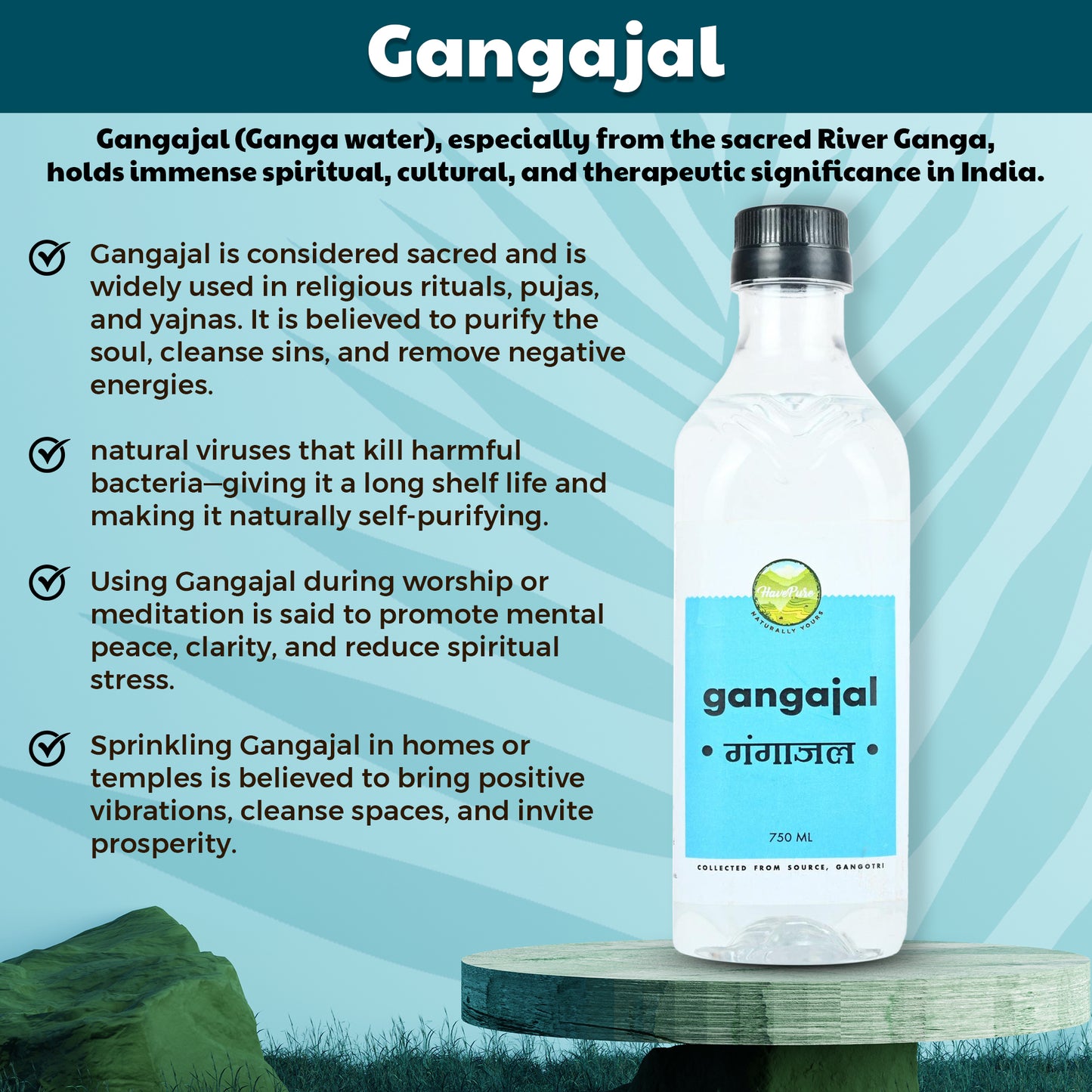 Gangajal (Gangotri) β Pure Holy Water for Puja β 750 ML