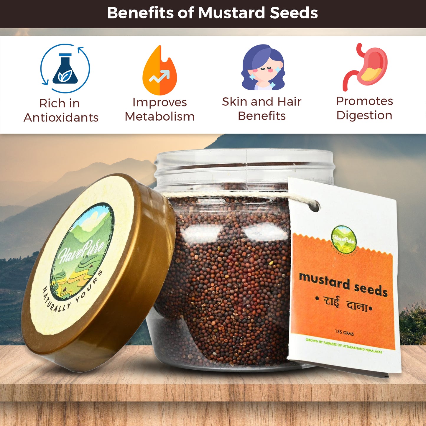 Mustard Seeds (Rai Dana) β Naturally Grown in Uttarakhand | 135g
