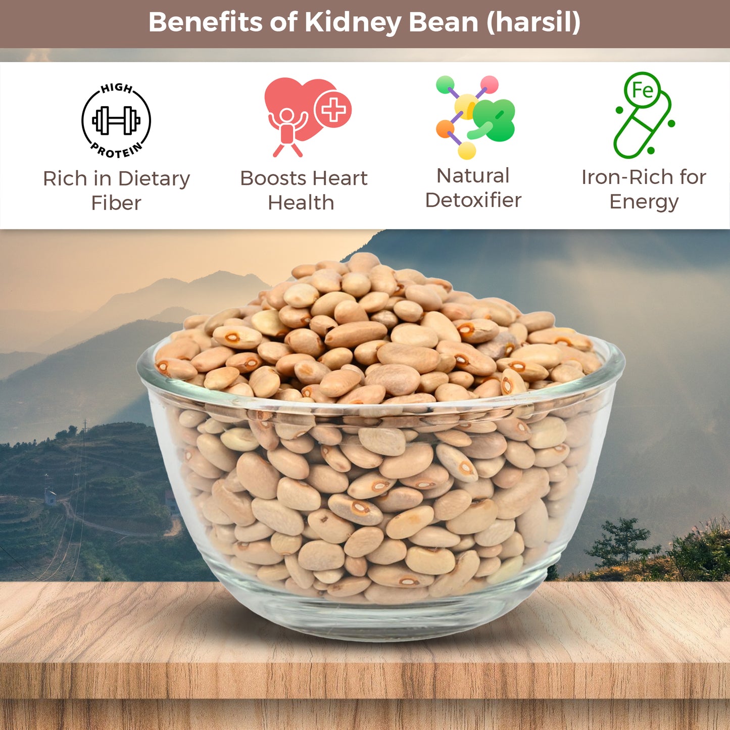 Harsil Kidney Beans (Rajma) β 750g | Naturally Grown in the Himalayan Valleys of Uttarakhand