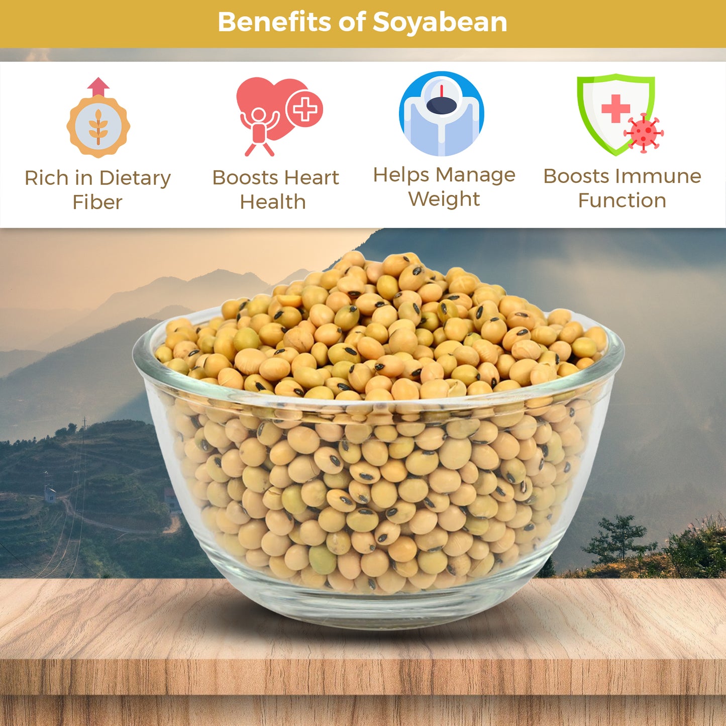 Himalayan Soyabean (750g) β Naturally Grown in Bhagirathi Valley, Rich in Lecithin & Omega-3