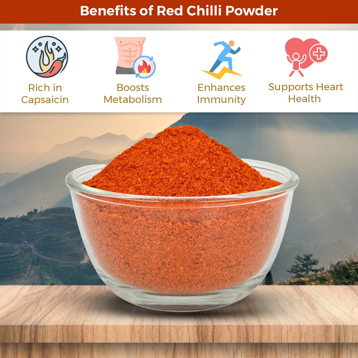 Hand-Pounded Red Chilli Powder β 250g | Farm Fresh from Uttarakhand