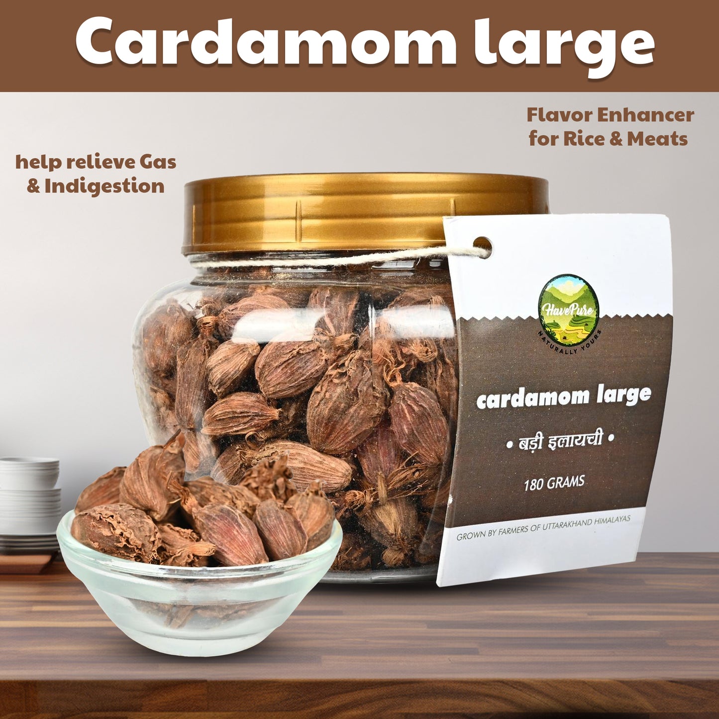 Premium Himalayan Large Cardamom (Badi Elaichi) β 180g