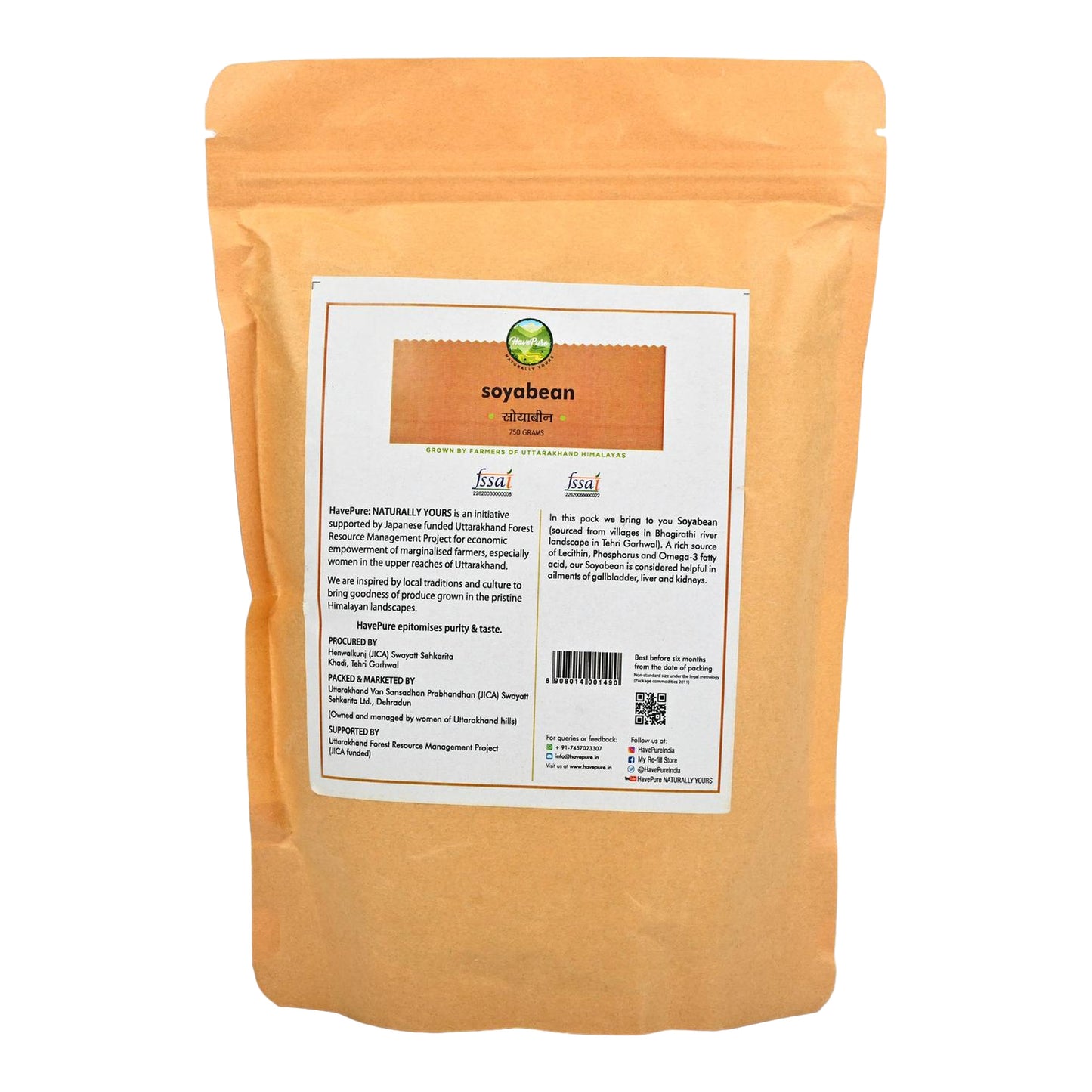 Himalayan Soyabean (750g) β Naturally Grown in Bhagirathi Valley, Rich in Lecithin & Omega-3