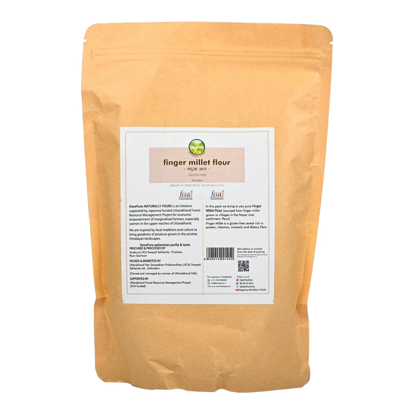 Finger Millet Flour (Mandua Atta) β Gluten-Free & Stone-Ground | 750 Gram
