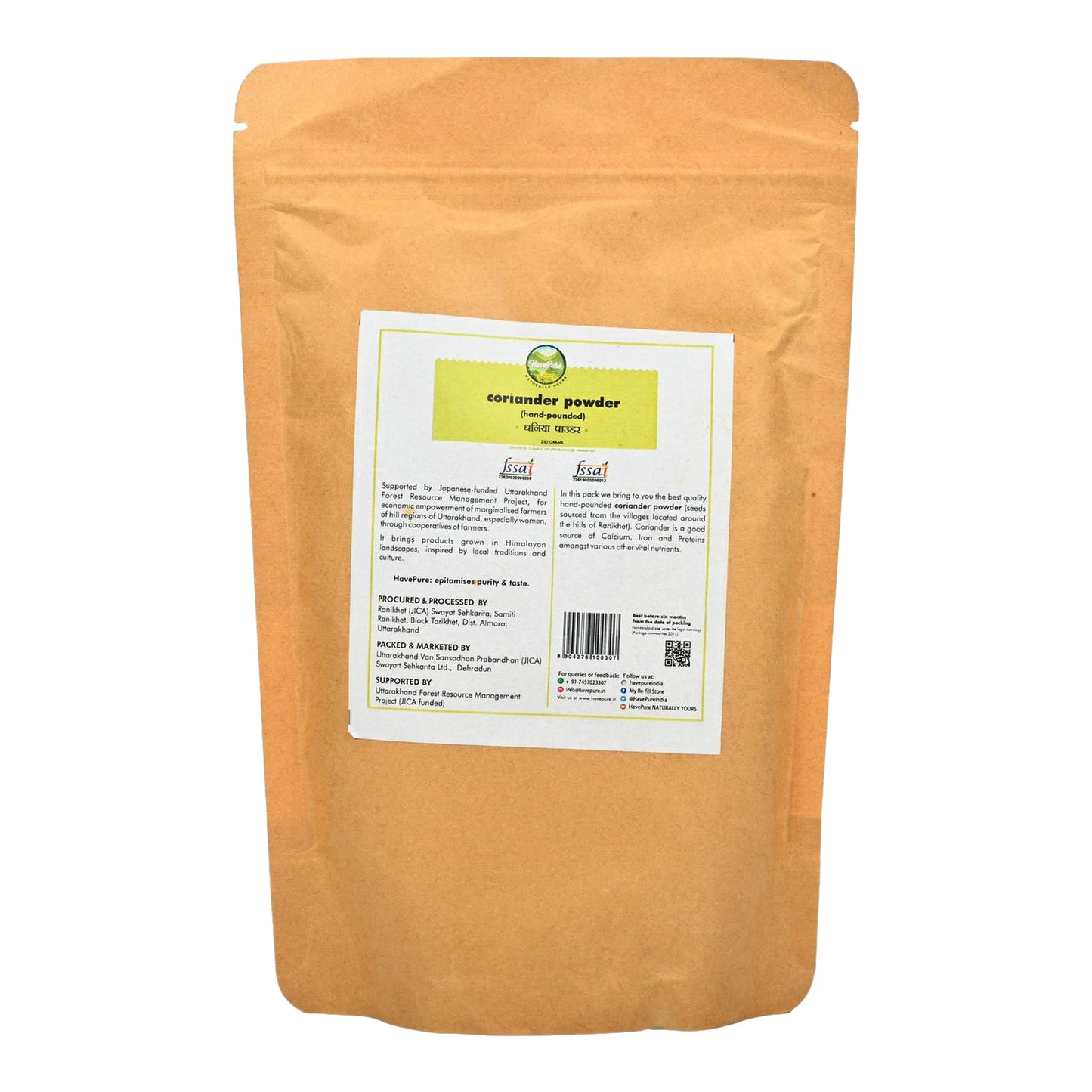 Hand-Pounded Coriander Powder β 250g | Naturally Grown in Uttarakhand