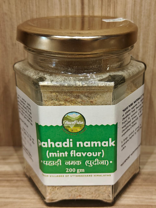HavePure Pahadi Namak (Mint Flavour) – 200g | Himalayan Rock Salt Blend