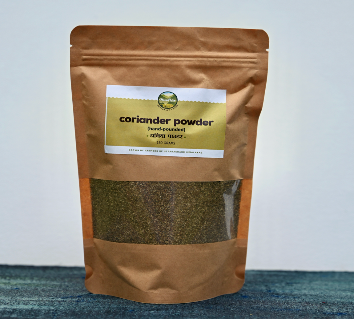 Hand-Pounded Coriander Powder β 250g | Naturally Grown in Uttarakhand