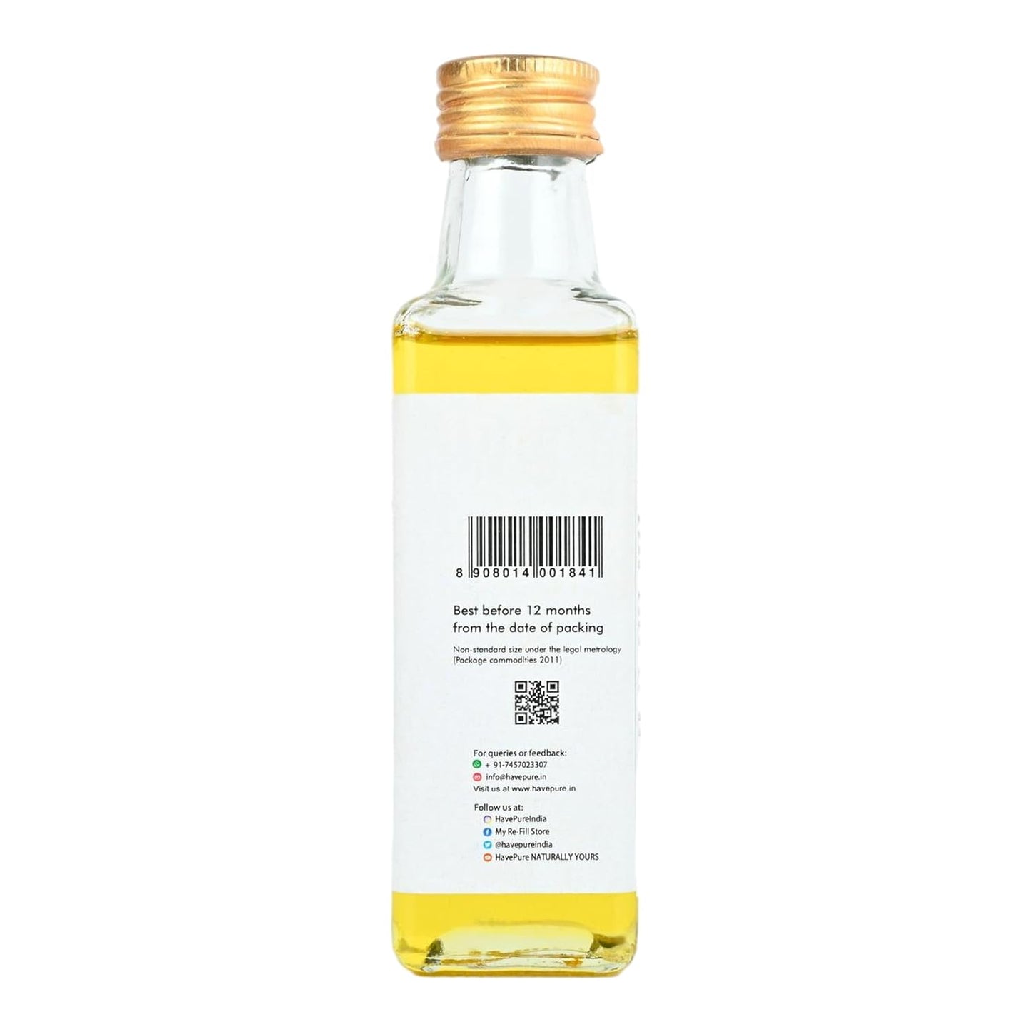 HavePure Apricot Oil – 100ml | Cold-Pressed Oil for Skin & Hair | Nourishing Massage Oil