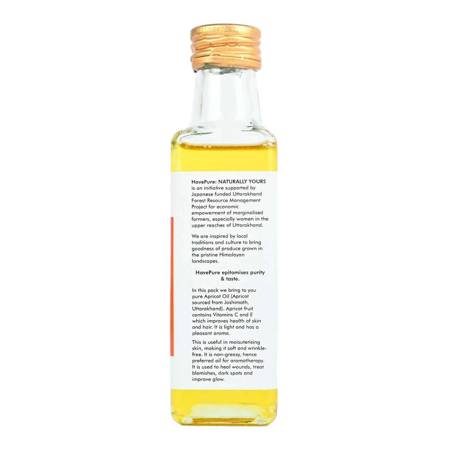 HavePure Apricot Oil – 100ml | Cold-Pressed Oil for Skin & Hair | Nourishing Massage Oil