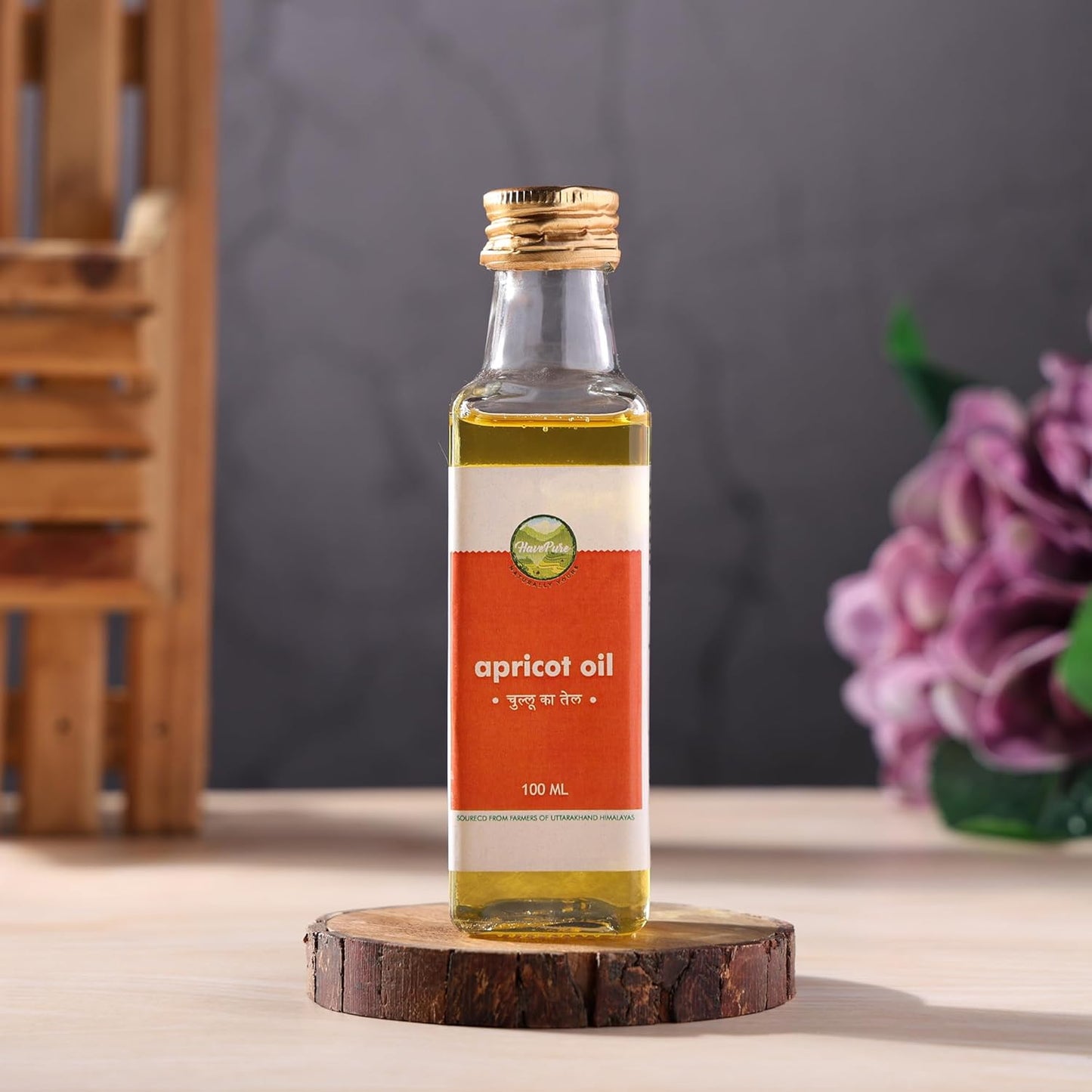HavePure Apricot Oil – 100ml | Cold-Pressed Oil for Skin & Hair | Nourishing Massage Oil
