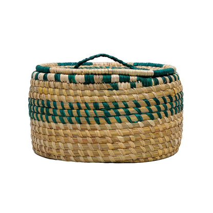 HavePure Handmade Munj Grass Chapati Box – Eco-Friendly Roti Storage Container | Natural & Green Insulated Box for Warm Chapatis | Durable, Lightweight Kitchen Organizer
