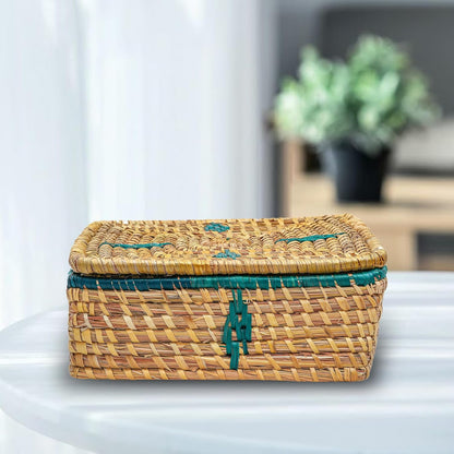 HavePure Munj Grass Dry Fruit Box – Handmade Eco-Friendly Storage Container | Natural & Green Decorative Gift Box | Durable & Lightweight Organizer for Nuts, Snacks & Sweets