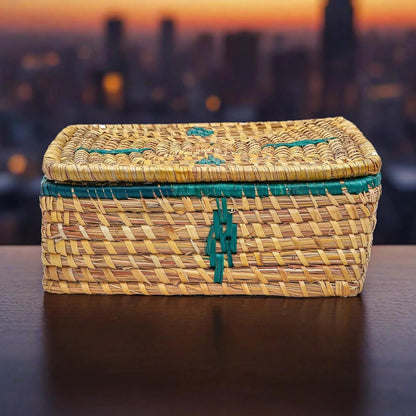 HavePure Munj Grass Dry Fruit Box – Handmade Eco-Friendly Storage Container | Natural & Green Decorative Gift Box | Durable & Lightweight Organizer for Nuts, Snacks & Sweets