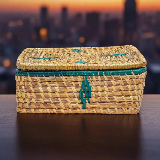 HavePure Munj Grass Dry Fruit Box – Handmade Eco-Friendly Storage Container | Natural & Green Decorative Gift Box | Durable & Lightweight Organizer for Nuts, Snacks & Sweets