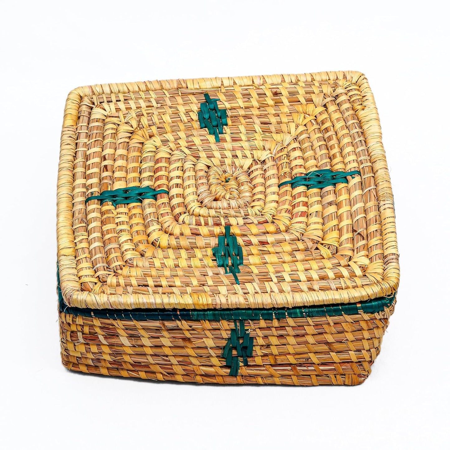 HavePure Munj Grass Dry Fruit Box – Handmade Eco-Friendly Storage Container | Natural & Green Decorative Gift Box | Durable & Lightweight Organizer for Nuts, Snacks & Sweets