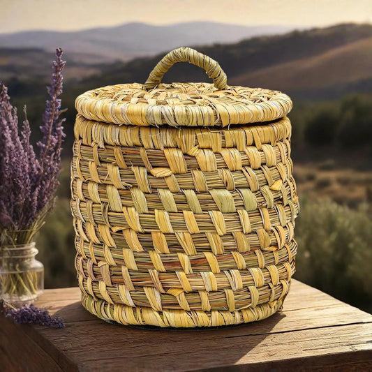 HavePure Munj Grass Multipurpose Storage Container – Eco-Friendly Handmade Organizer | Natural & Sustainable Basket for Home, Kitchen & Office | Lightweight & Durable Décor & Storage Box