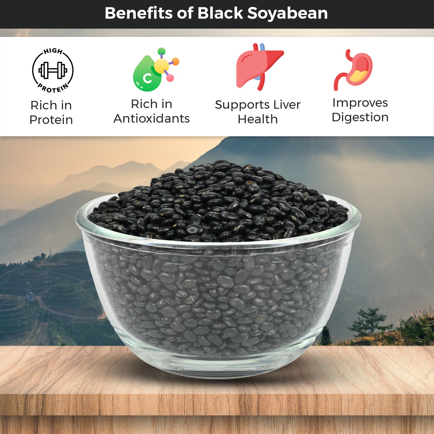 Black Soyabean – 750g | Himalayan Organic Pulse | Rich in Protein, Fiber & Antioxidants