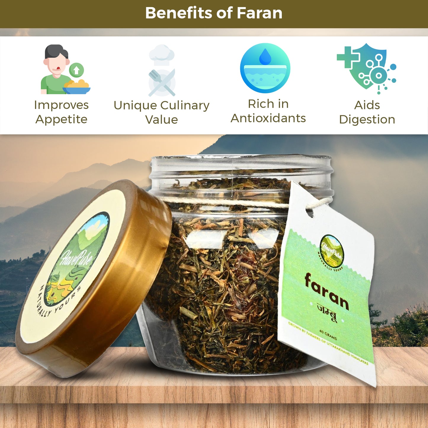 Faran (Jamboo) – Himalayan Aromatic Herb for Tempering | 40g