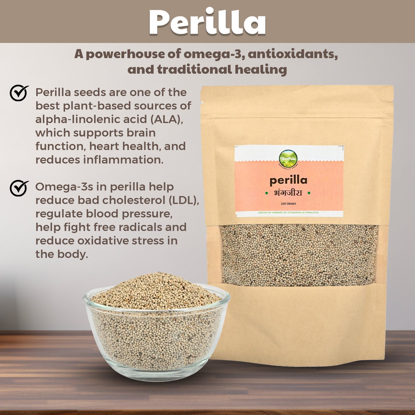 Natural Perilla Seeds (Bhangjeera) – Omega-Rich Superfood from Uttarakhand | 250g