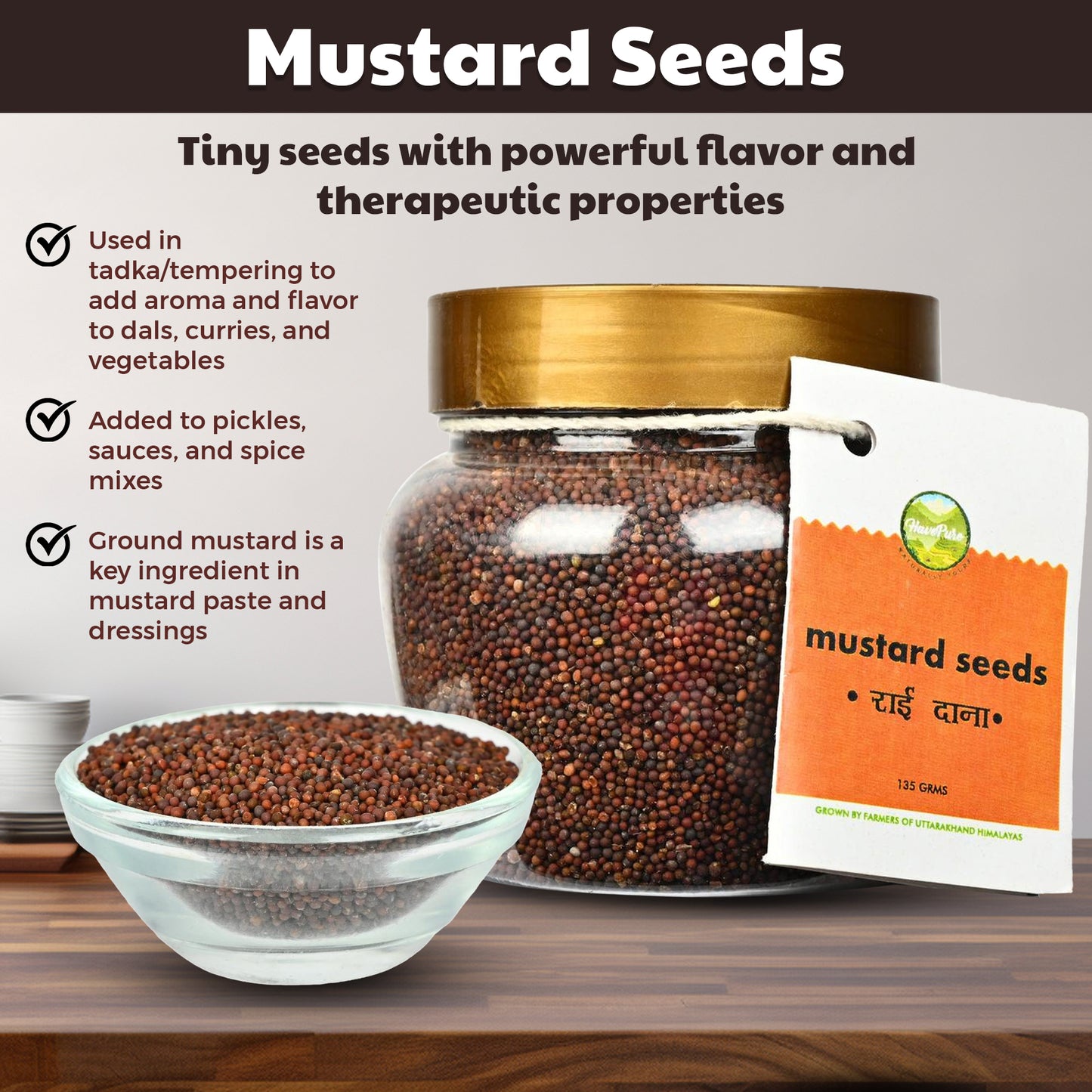 Mustard Seeds (Rai Dana) – Naturally Grown in Uttarakhand | 135g