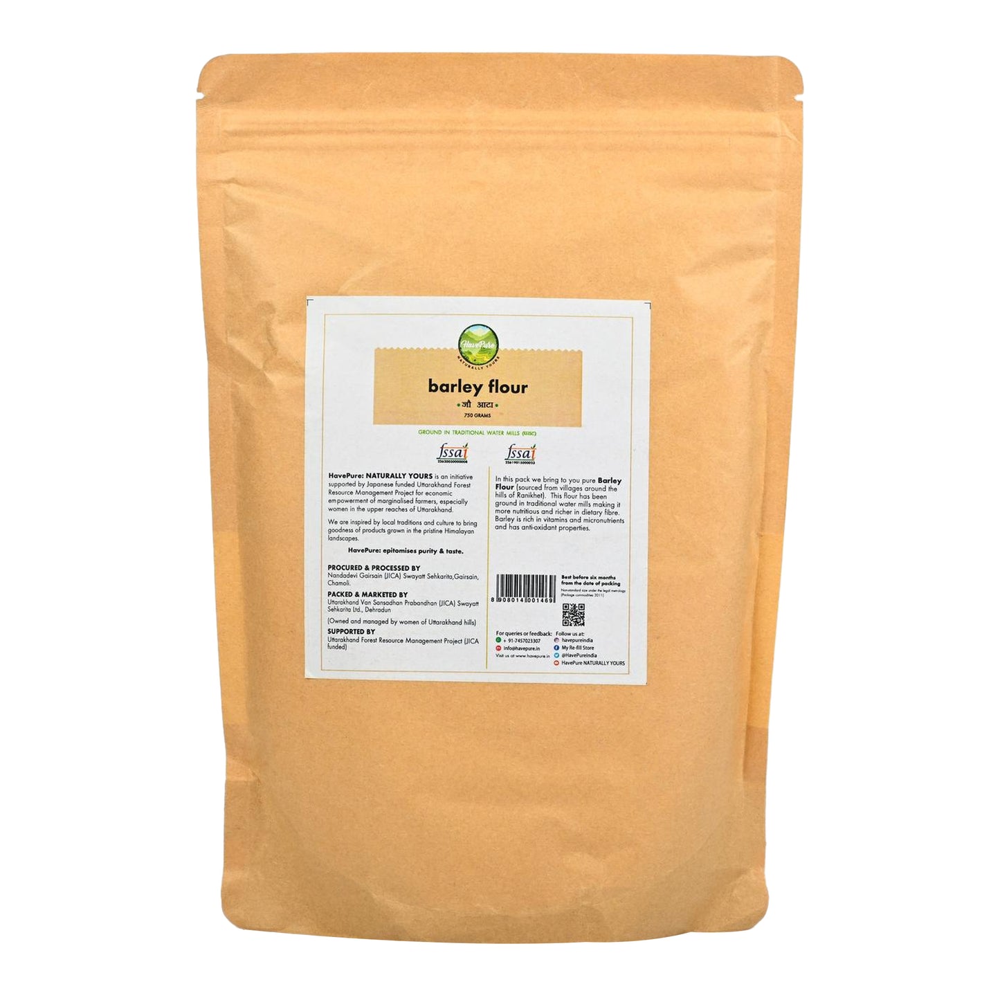 Barley Flour (Jau Atta) – Stone-Ground & Fiber-Rich | 750g