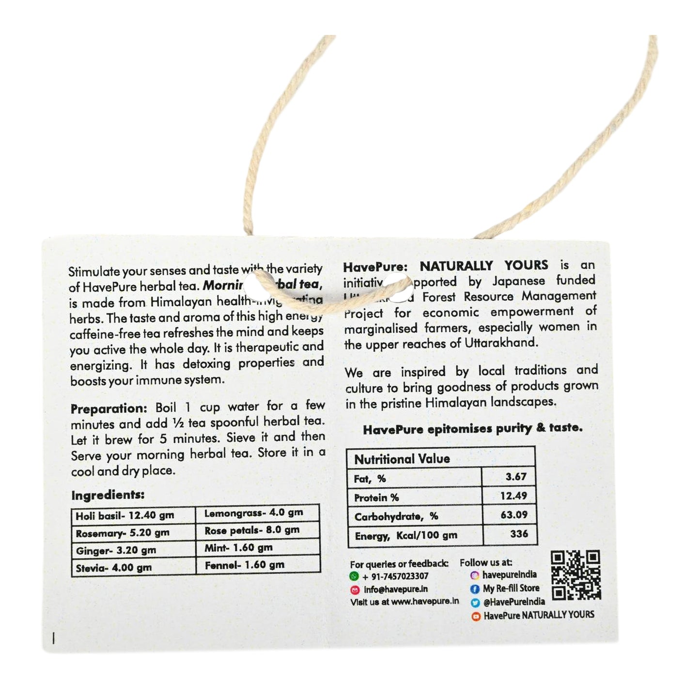 HavePure Morning Herbal Tea – 40g | Natural Energy Boost & Detox Tea from Himalayan Herbs