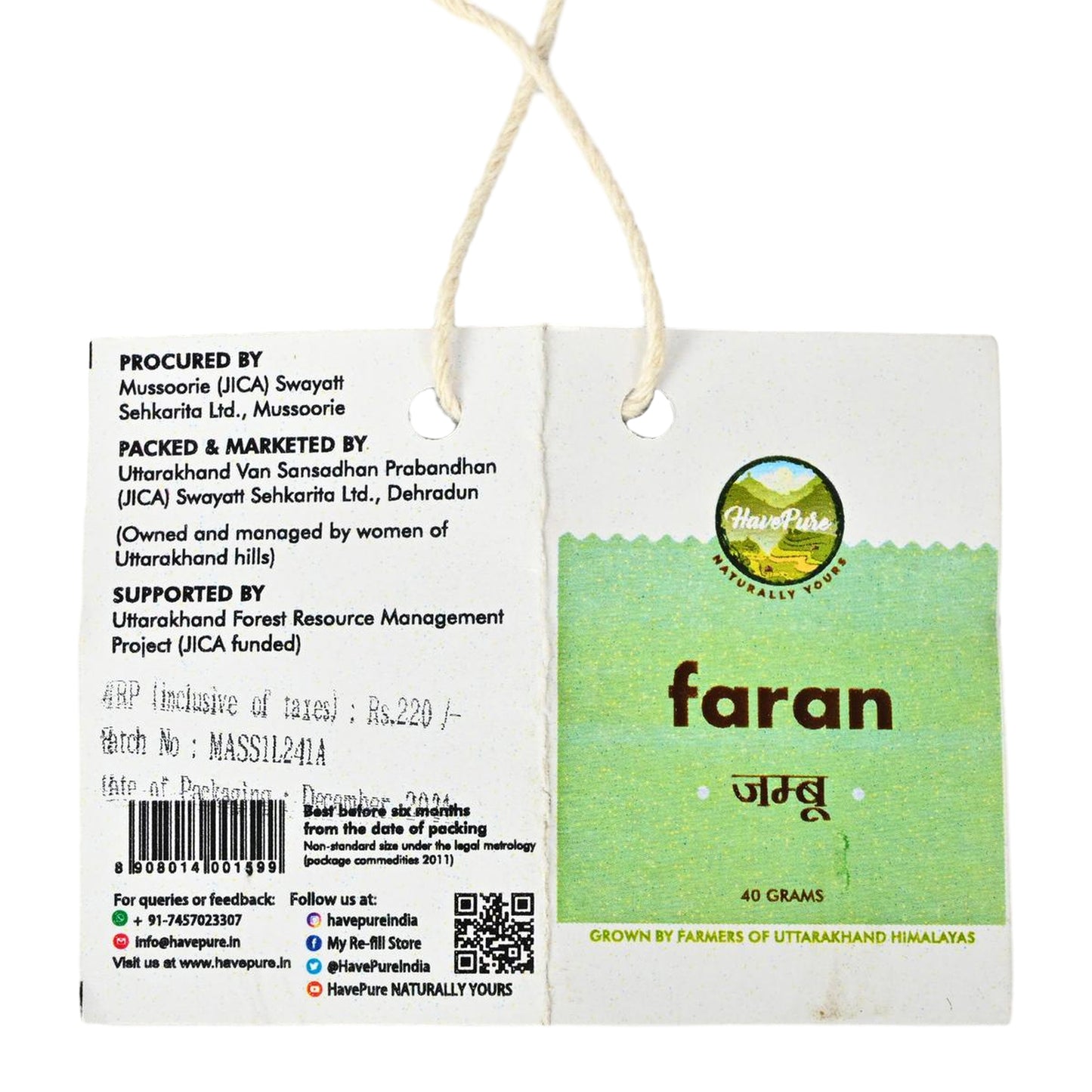 Faran (Jamboo) – Himalayan Aromatic Herb for Tempering | 40g